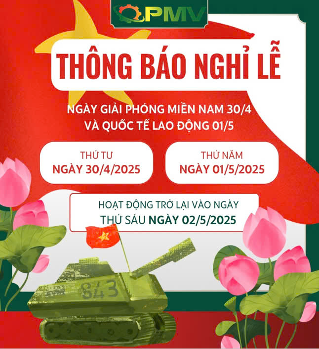 LỊCH NGHỈ LỄ 30/04-01/05/2025